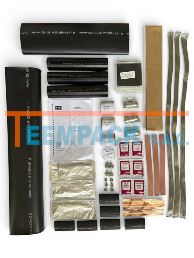 Empalme Termocontraíble Tripolar Derecho 17.5 kV 3x [50-95 mm²] + Conectores MXSU-4311